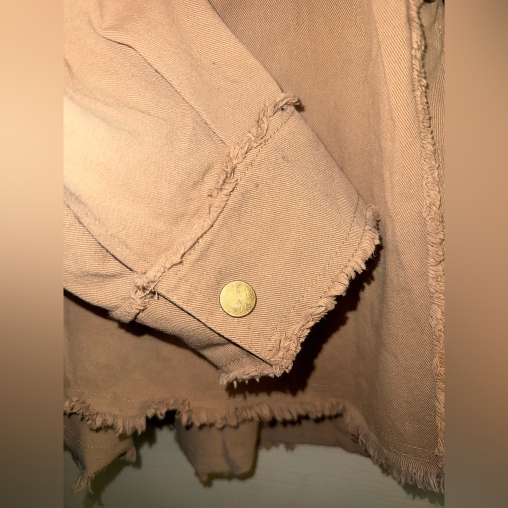 LA MIEL Brown Frayed Collar Shirt/jacket - Picture 7 of 11